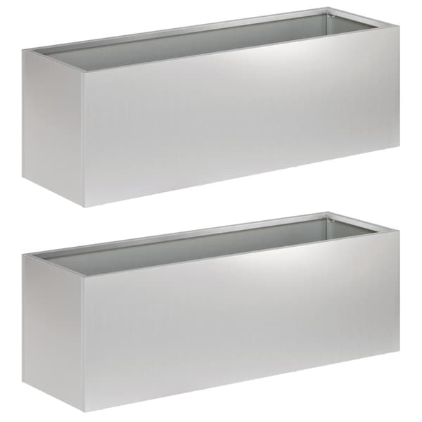 Trädgårdsplanterare 2 st Silver 60 x 20 x 20 cm
