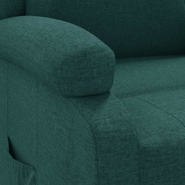 Reclinerfåtölj mörkgrön tyg