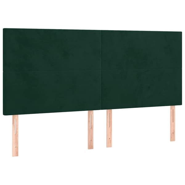 Ramsäng med madrass mörkgrön 180x200 cm sammet
