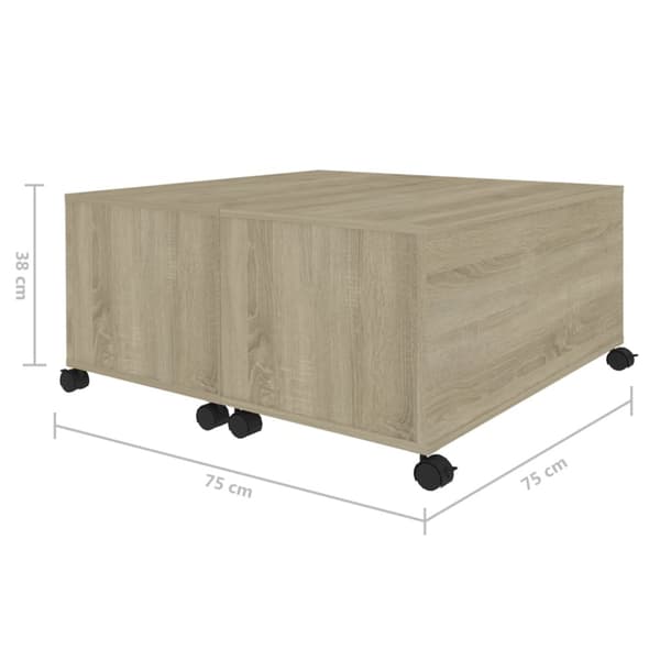 Soffbord sonoma-ek 75x75x38 cm konstruerat trä