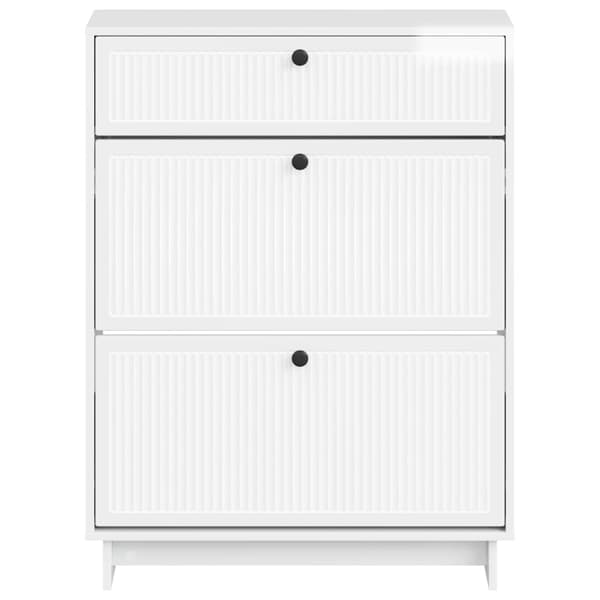 Skoskåp EDE 78 x 24 x 103 cm Konstruerat trä Vit högglans