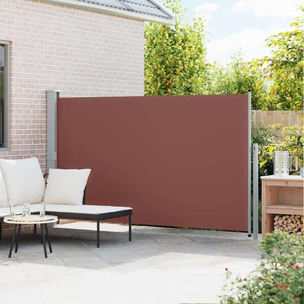Infällbar sidomarkis 170x300 cm brun