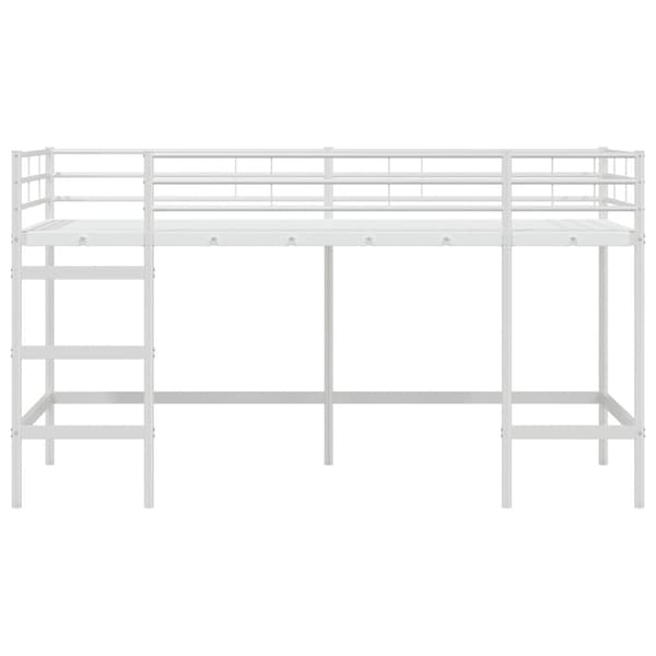 Barns loft sängram Vit 90 x 200 cm Stål