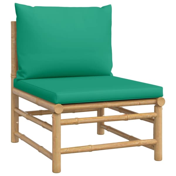 Loungegrupp 6 delar gröna dynor bambu