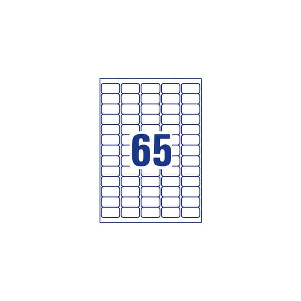 Etikett AVERY QD 38,1x21,2mm 1625/fp