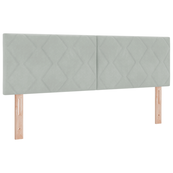 LED Box Säng med madrass med led Ljusgrå 140 x 190 cm Sammet