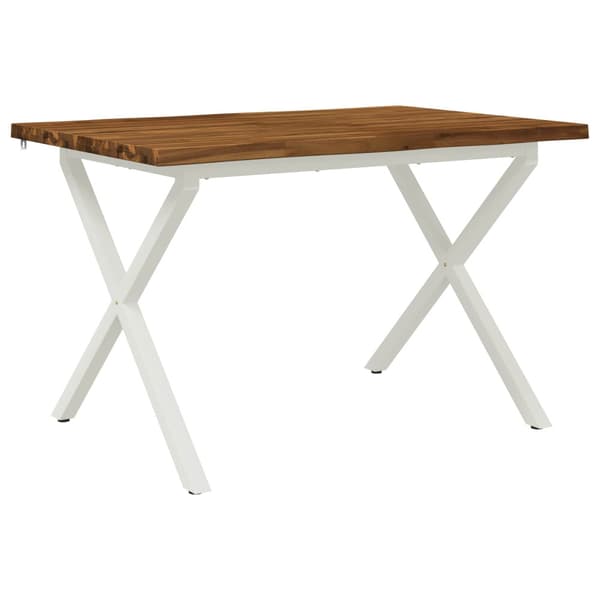 110 x 55 x 75 cm Massivt Akaciaträ Naturlig och vit Rektangulär