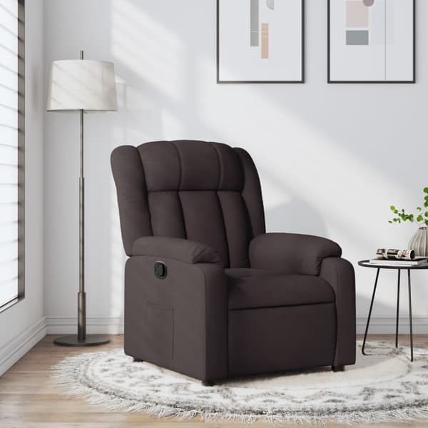 Reclinerfåtölj mörkbrun tyg