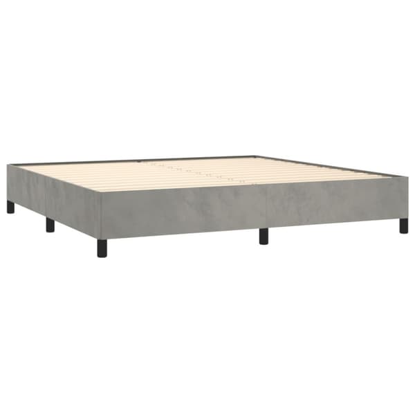 Ramsäng med madrass ljusgrå 200x200 cm sammet