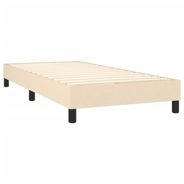 Ramsäng med madrass gräddvit 100x200 cm tyg
