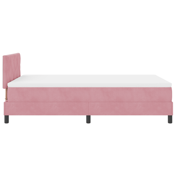 LED Box Säng med huvudgavel Rosa 120 x 200 cm Sammet