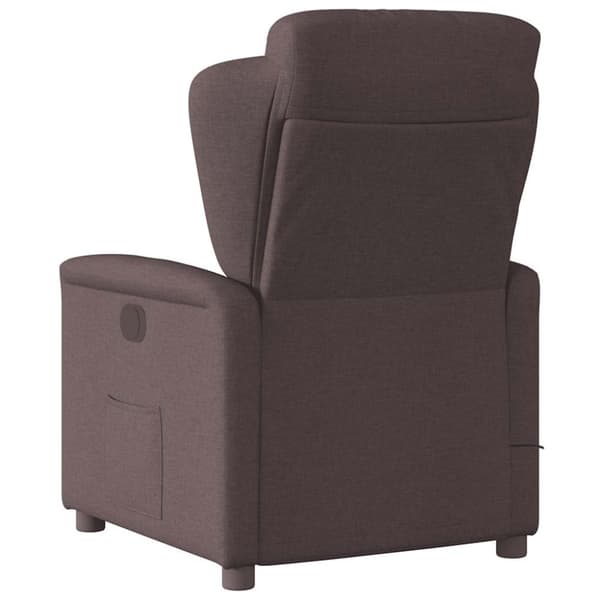 Massagefåtölj mörkbrun tyg