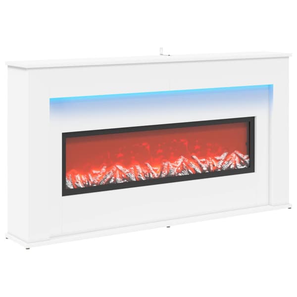 Eldstad med LED-slinga Vit 130 x 20 x 69,5 cm Konstruerat trä