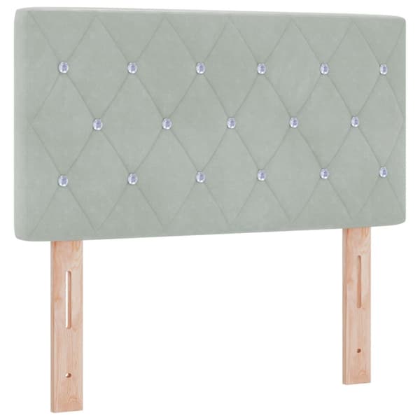Kontinentalsäng med madrass Ljusgrå 80 x 200 cm Sammet