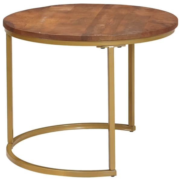 Nesting Kaffe Bord 3 pcs Honung brun Massivt Mangoträ och stål