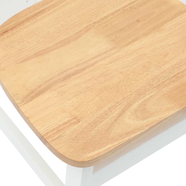 Matstolar 2 pcs Vit 42 x 47,5 x 81 cm Massiv Gummiträ