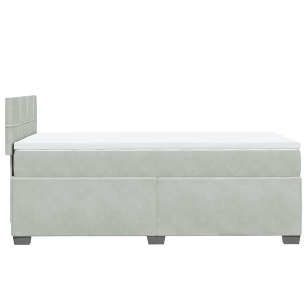 Ramsäng med madrass ljusgrå 100x200 cm sammet