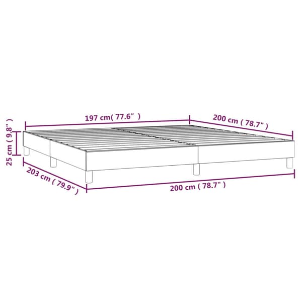 Boxspring-sängram taupe 200x200 cm tyg