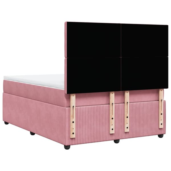 Ramsäng med madrass rosa 140x200 cm sammet
