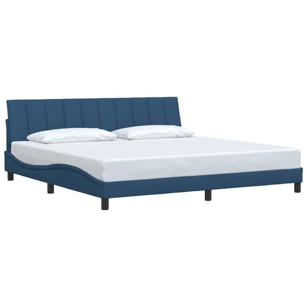 Bed Frame without Mattress "Hanko" Blue 200x200 cm Fabric