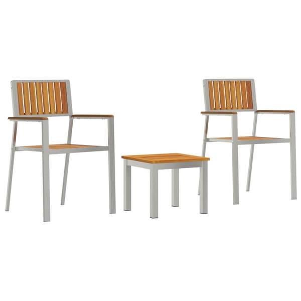 Trädgårdsmöbelset 3 pcs Brun Massivt Akaciaträ