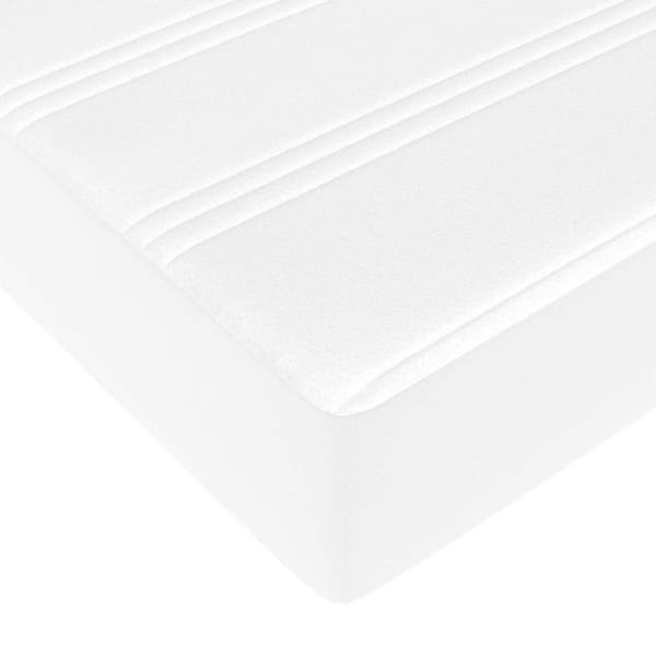 Ottoman sängram med madrasser vit 200x200 cm konstläder