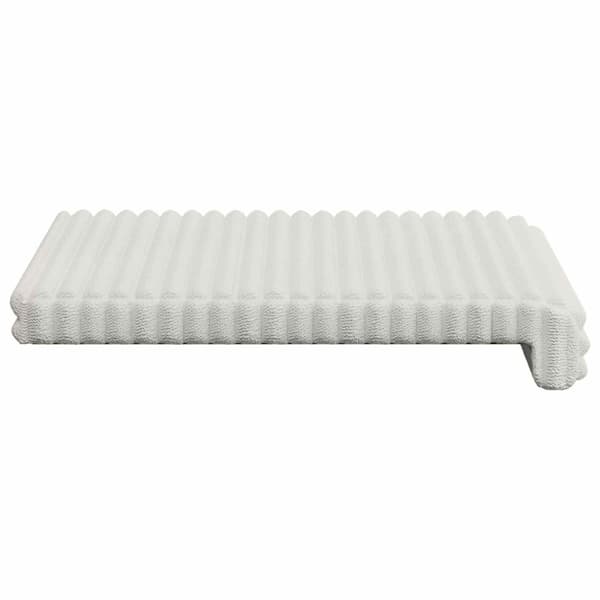 Bänk kudde 4 st Plush kordfløyel Gräddvit Djup 35 cm