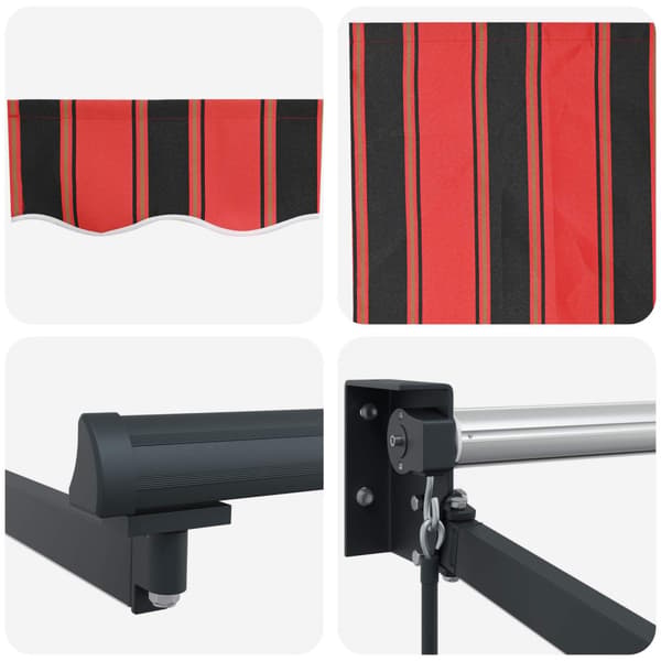 Manuell utdragbar markis med LED-lampor 3,5 x 2 m