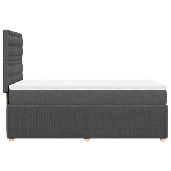 Ramsäng med madrass mörkgrå 90x190 cm tyg