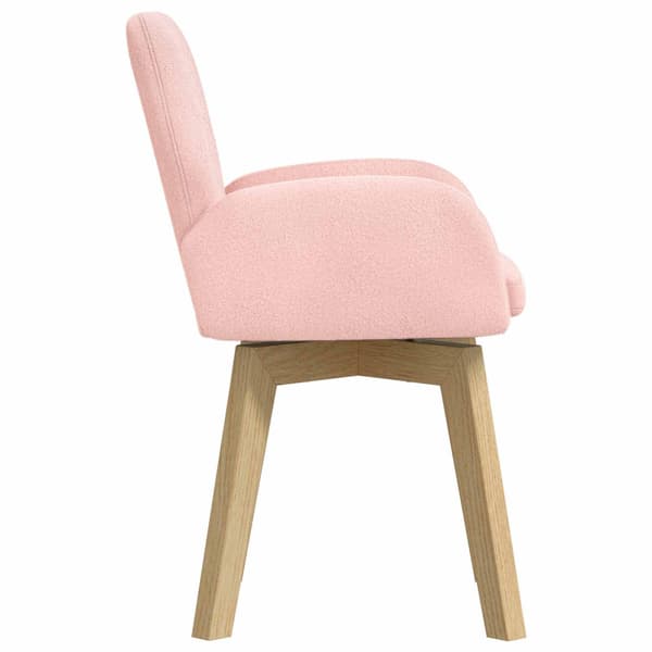 Svängande Matstolar 4 st Bouclé Rosa 54 x 58 x 87 cm