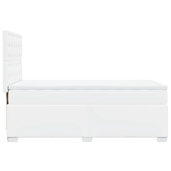 Ramsäng med madrass vit 100x200 cm konstläder