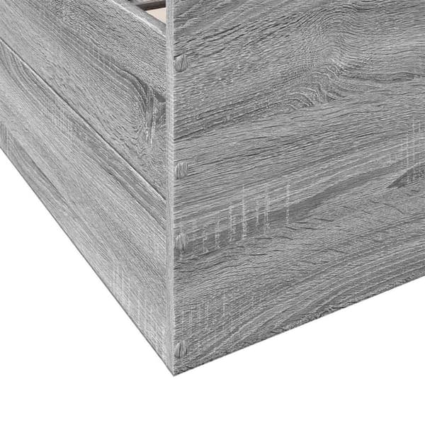 Sängram med förvaring Grå Sonoma 80 x 200 cm Konstruerat trä