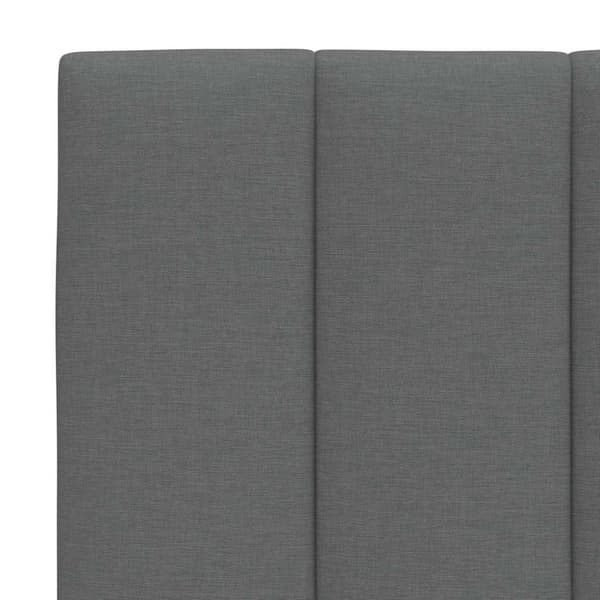 Bed Frame without Mattress "Hanko" Dark Grey 90x200cm Fabric