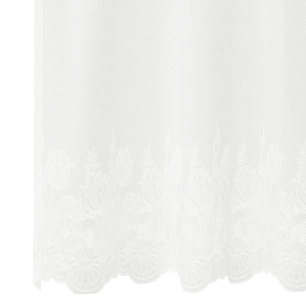 Spetsgardin med gardiner Blommor Vit 160 x 200 cm Polyester