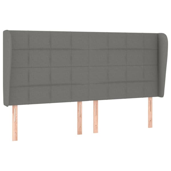 Ramsäng med madrass mörkgrå 180x200 cm tyg