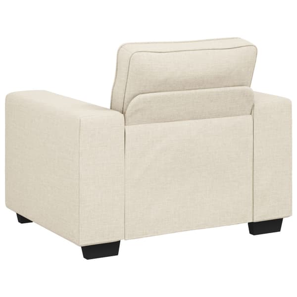 Soffa 3 st Beige Linnenblandad tyg