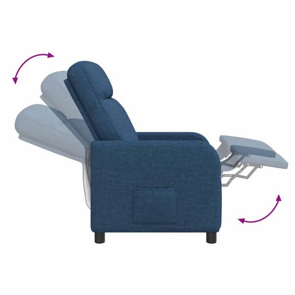 Recliner Blå Tyg