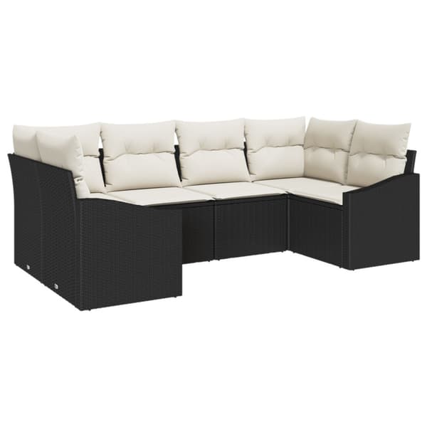 Soffset med kudde 6 pcs Svart konstrotting