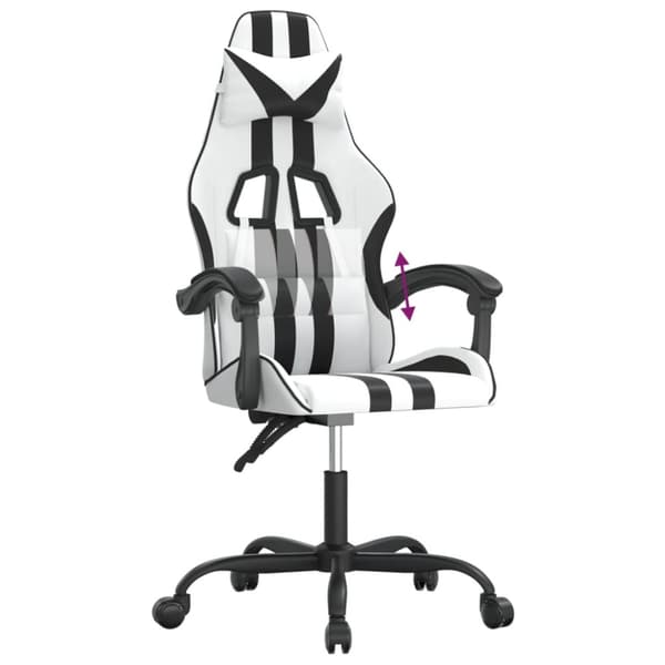 Gamingstol vit och svart konstläder