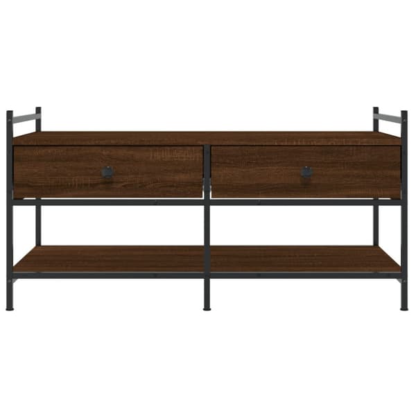 Soffbord brun ek 99x50x50 cm konstruerat trä