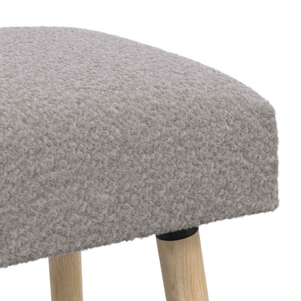 bänk Enfärgad Ljusgrå 60 x 40 x 45 cm Bouclé