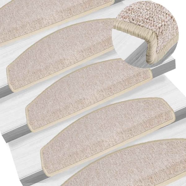 Trappmattor 30 st 65x24x4 cm Taupe halvrunda stora