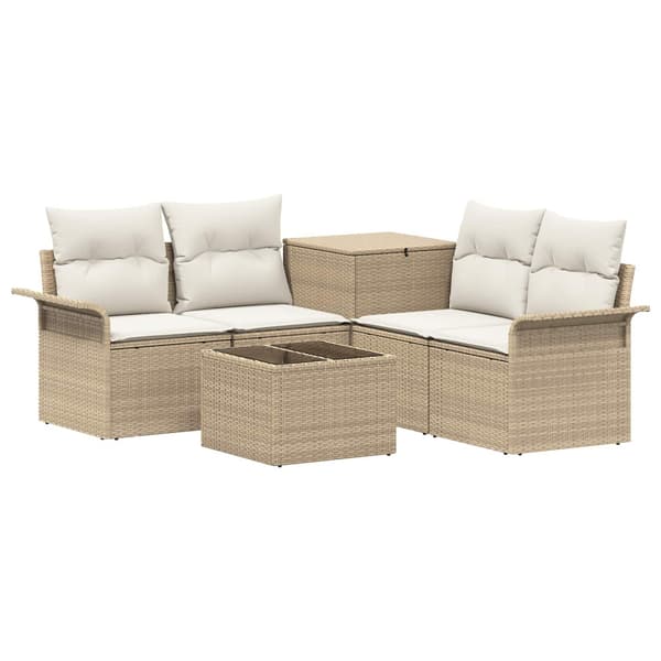 Soffset 6 st 4-Antal sittplatser Beige och krämvit