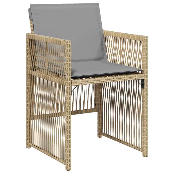 Trädgårdsmöbelset 9 pcs Beige Pulverlackerat stål