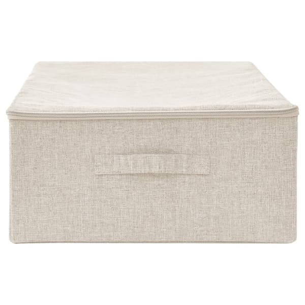 Förvaringslåda tyg 70x40x18 cm gräddvit