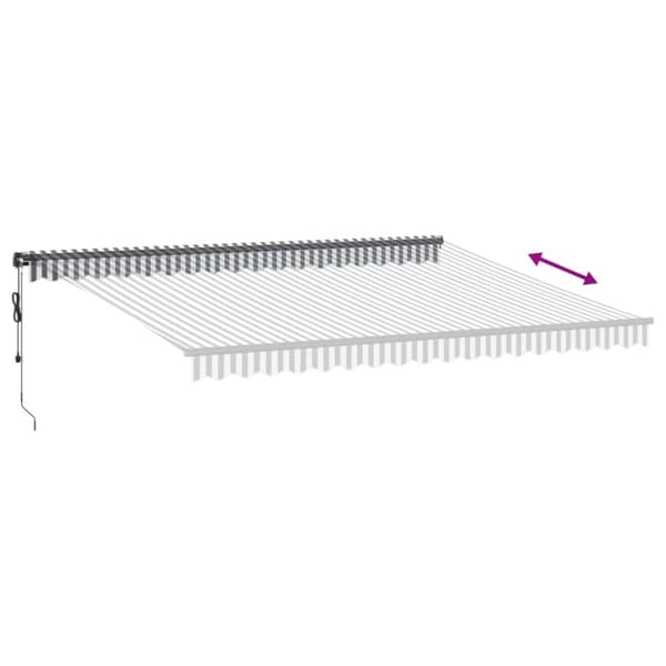 Markis automatiskt infällbar antracit&vit 450x300 cm