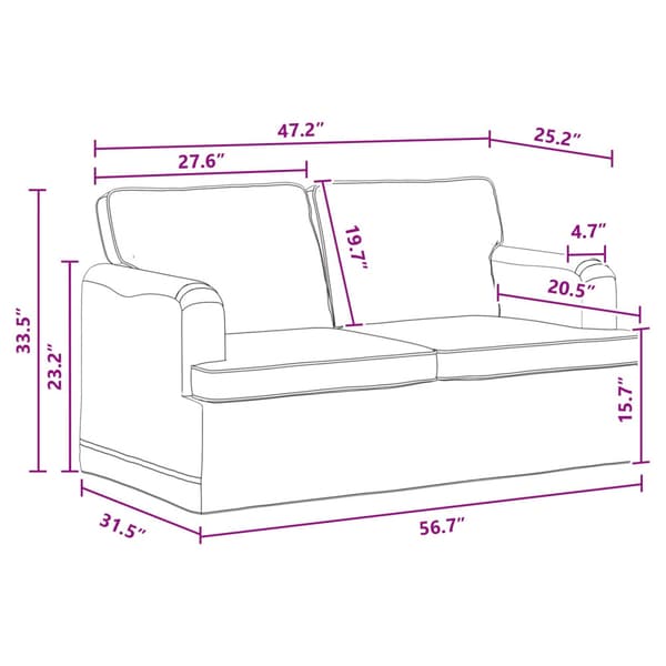 Soffa Mörkgrå 144 x 80 x 85 cm tyg