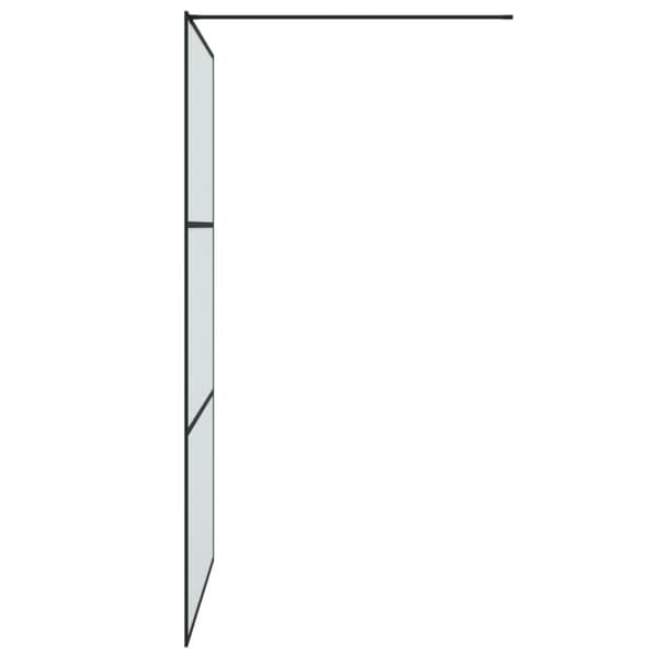 Duschvägg svart 115x195 cm halvfrostat ESG-glas