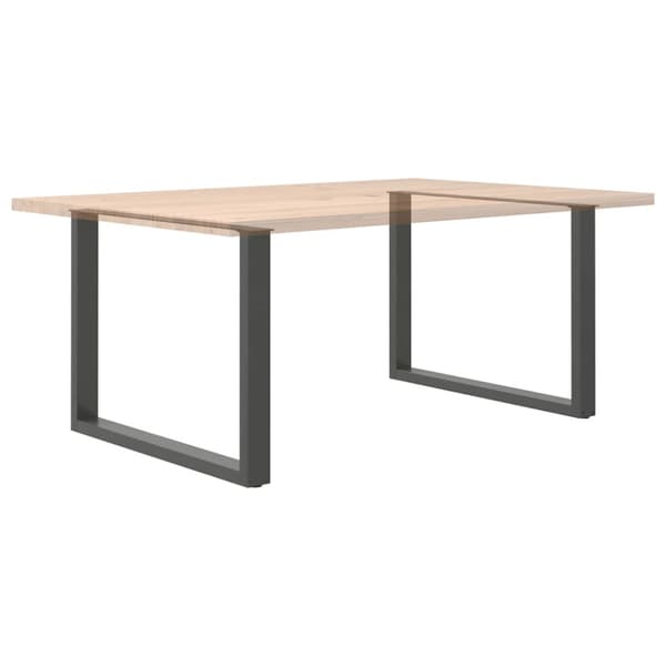 Matbordsben U-formade 2 st antracit 100x(72-73) cm stål