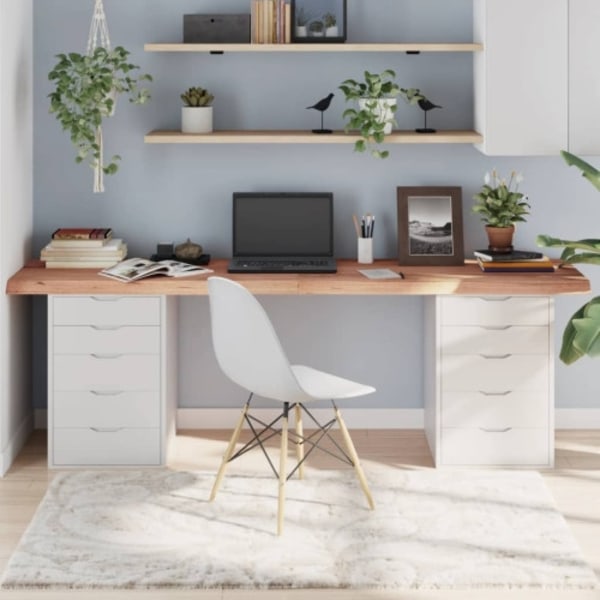Bordsskiva ljusbrun 220x50x(2-6) cm behandlad massiv ek